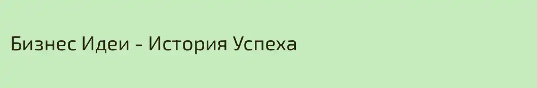Бизнес Идеи - История Успеха